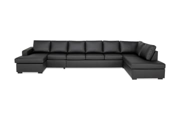 Crazy 6-seters Høyrevendt U-formet XX-Large Sofa med Divan og Sjeselong i Kunstlær
