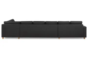 Crazy 6-seters Høyrevendt U-formet XX-Large Sofa med Divan og Sjeselong i Stoff - Antrasitt - Møbler - Sofaer - U-sofa