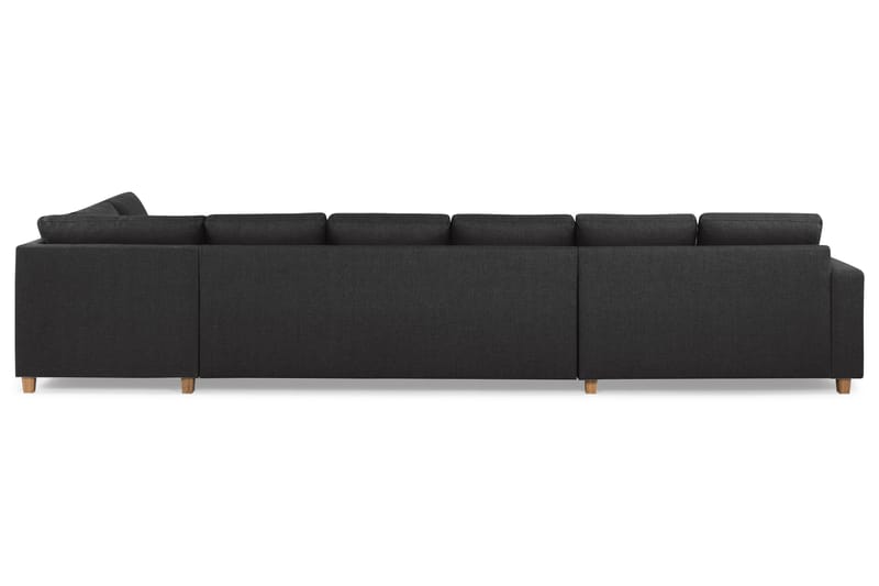 Crazy 6-seters Høyrevendt U-formet XX-Large Sofa med Divan og Sjeselong i Stoff - Antrasitt - Møbler - Sofaer - U-sofa