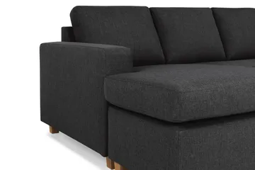Crazy 6-seters Høyrevendt U-formet XX-Large Sofa med Divan og Sjeselong i Stoff - Antrasitt - Møbler - Sofaer - U-sofa