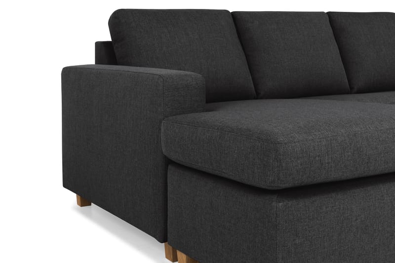 Crazy 6-seters Høyrevendt U-formet XX-Large Sofa med Divan og Sjeselong i Stoff - Antrasitt - Møbler - Sofaer - U-sofa