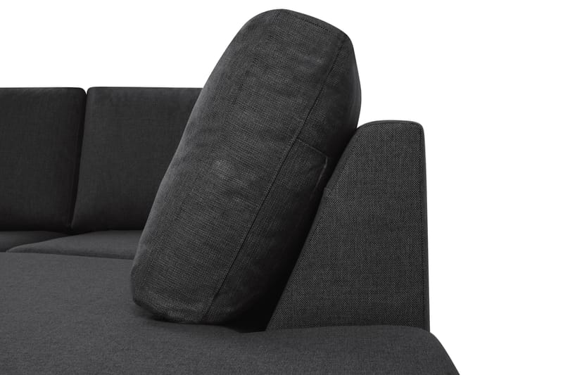 Crazy 6-seters Høyrevendt U-formet XX-Large Sofa med Divan og Sjeselong i Stoff - Antrasitt - Møbler - Sofaer - U-sofa