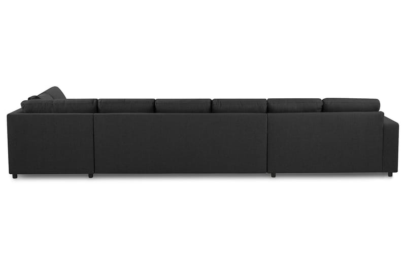 Crazy 6-seters Høyrevendt U-formet XX-Large Sofa med Divan og Sjeselong i Stoff - Antrasitt - Møbler - Sofaer - U-sofa