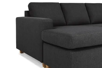 Crazy 6-seters Høyrevendt U-formet XX-Large Sofa med Divan og Sjeselong i Stoff - Antrasitt - Møbler - Sofaer - U-sofa