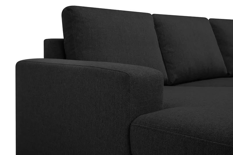 Crazy 6-seters Høyrevendt U-formet XX-Large Sofa med Divan og Sjeselong i Stoff - Antrasitt - Møbler - Sofaer - U-sofa