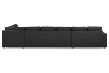 Crazy 6-seters Høyrevendt U-formet XX-Large Sofa med Divan og Sjeselong i Stoff - Antrasitt - Møbler - Sofaer - U-sofa