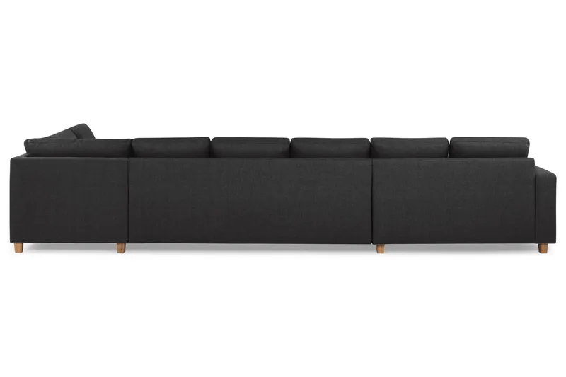 Crazy 6-seters Høyrevendt U-formet XX-Large Sofa med Divan og Sjeselong i Stoff - Antrasitt - Møbler - Sofaer - U-sofa