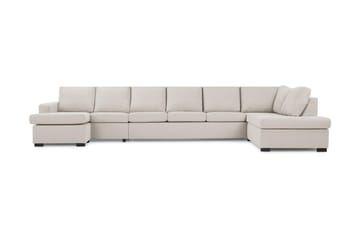 Crazy 6-seters Høyrevendt U-formet XX-Large Sofa med Divan og Sjeselong i Stoff - Beige - Møbler - Sofaer - U-sofa