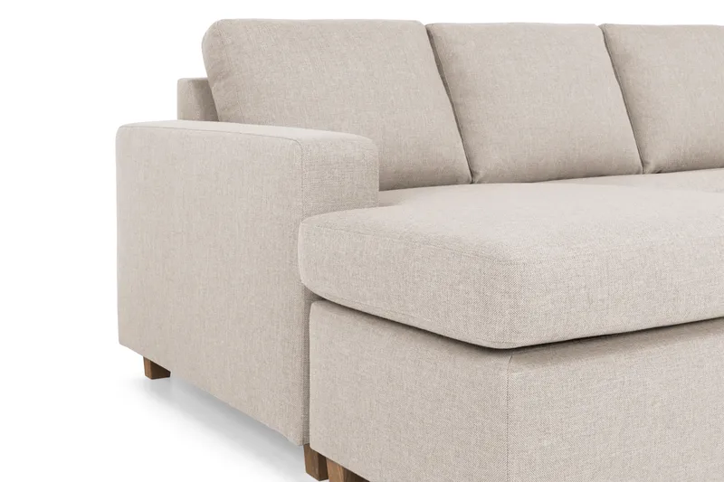 Crazy 6-seters Høyrevendt U-formet XX-Large Sofa med Divan og Sjeselong i Stoff - Beige - Møbler - Sofaer - U-sofa