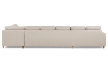 Crazy 6-seters Høyrevendt U-formet XX-Large Sofa med Divan og Sjeselong i Stoff - Beige - Møbler - Sofaer - U-sofa