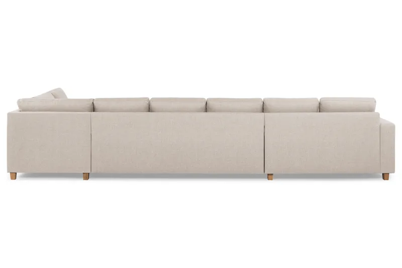 Crazy 6-seters Høyrevendt U-formet XX-Large Sofa med Divan og Sjeselong i Stoff - Beige - Møbler - Sofaer - U-sofa