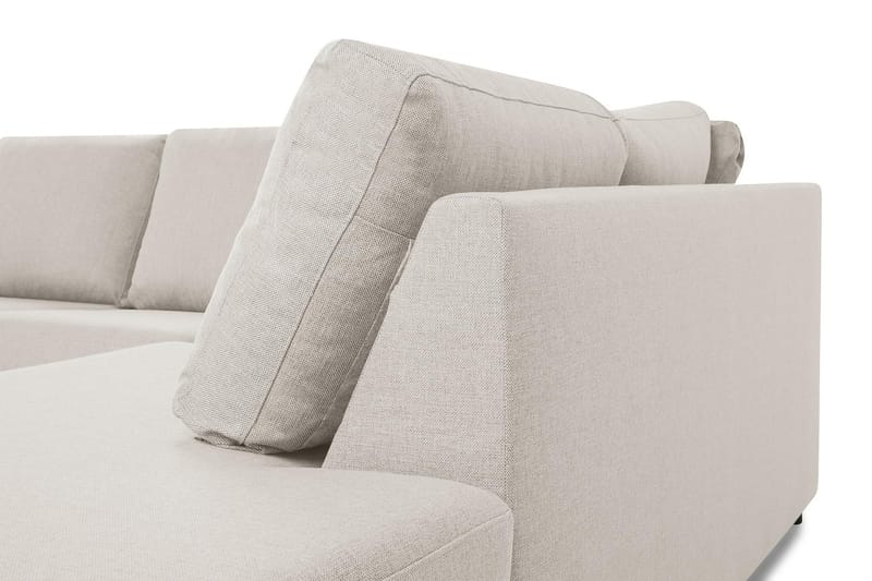 Crazy 6-seters Høyrevendt U-formet XX-Large Sofa med Divan og Sjeselong i Stoff - Beige - Møbler - Sofaer - U-sofa