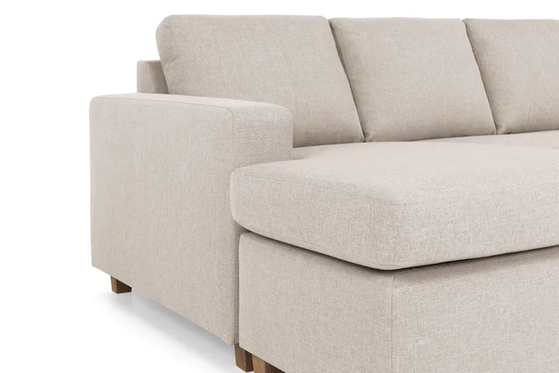Crazy 6-seters Høyrevendt U-formet XX-Large Sofa med Divan og Sjeselong i Stoff - Beige - Møbler - Sofaer - U-sofa