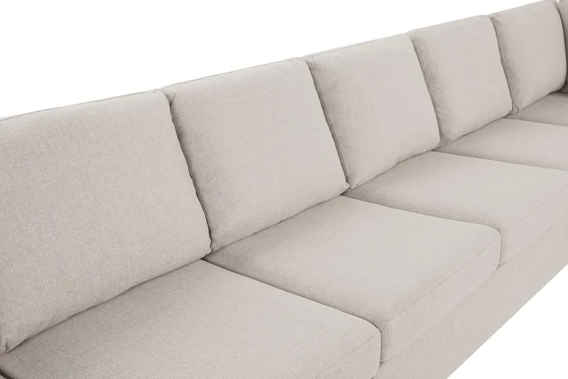 Crazy 6-seters Høyrevendt U-formet XX-Large Sofa med Divan og Sjeselong i Stoff - Beige - Møbler - Sofaer - U-sofa