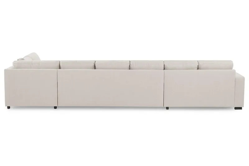 Crazy 6-seters Høyrevendt U-formet XX-Large Sofa med Divan og Sjeselong i Stoff - Beige - Møbler - Sofaer - U-sofa
