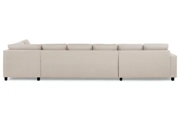 Crazy 6-seters Høyrevendt U-formet XX-Large Sofa med Divan og Sjeselong i Stoff - Beige - Møbler - Sofaer - U-sofa