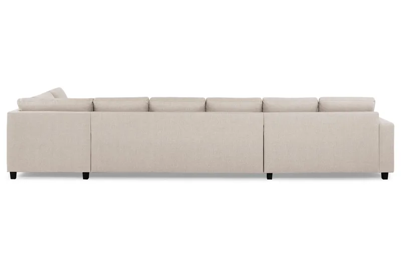Crazy 6-seters Høyrevendt U-formet XX-Large Sofa med Divan og Sjeselong i Stoff - Beige - Møbler - Sofaer - U-sofa