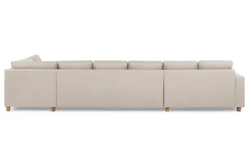 Crazy 6-seters Høyrevendt U-formet XX-Large Sofa med Divan og Sjeselong i Stoff - Beige - Møbler - Sofaer - U-sofa