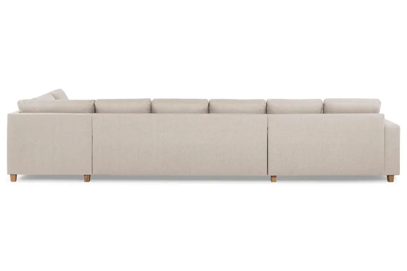 Crazy 6-seters Høyrevendt U-formet XX-Large Sofa med Divan og Sjeselong i Stoff - Beige - Møbler - Sofaer - U-sofa