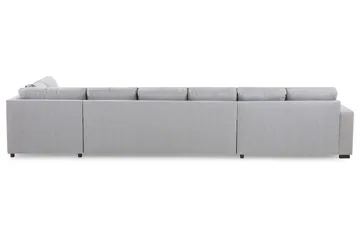 Crazy 6-seters Høyrevendt U-formet XX-Large Sofa med Divan og Sjeselong i Stoff - Grå - Møbler - Sofaer - U-sofa