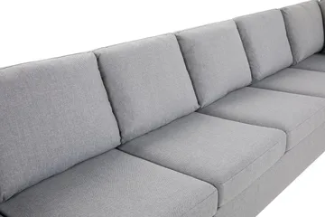 Crazy 6-seters Høyrevendt U-formet XX-Large Sofa med Divan og Sjeselong i Stoff - Grå - Møbler - Sofaer - U-sofa