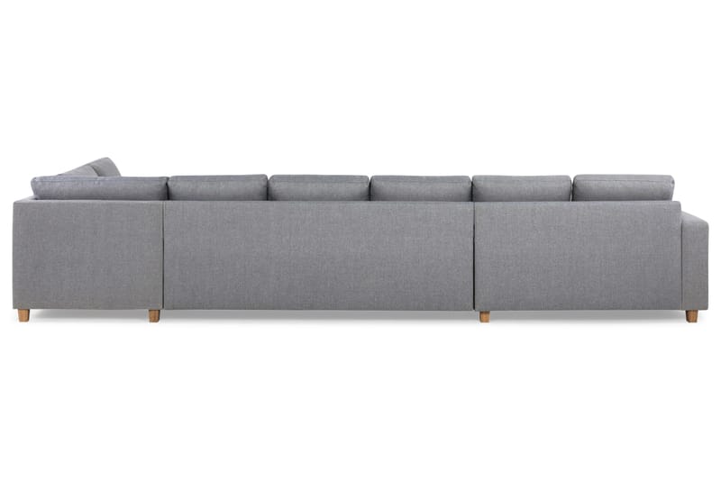 Crazy 6-seters Høyrevendt U-formet XX-Large Sofa med Divan og Sjeselong i Stoff - Grå - Møbler - Sofaer - U-sofa