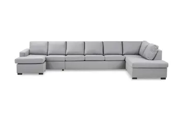 Crazy 6-seters Høyrevendt U-formet XX-Large Sofa med Divan og Sjeselong i Stoff