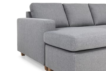 Crazy 6-seters Høyrevendt U-formet XX-Large Sofa med Divan og Sjeselong i Stoff - Grå - Møbler - Sofaer - U-sofa