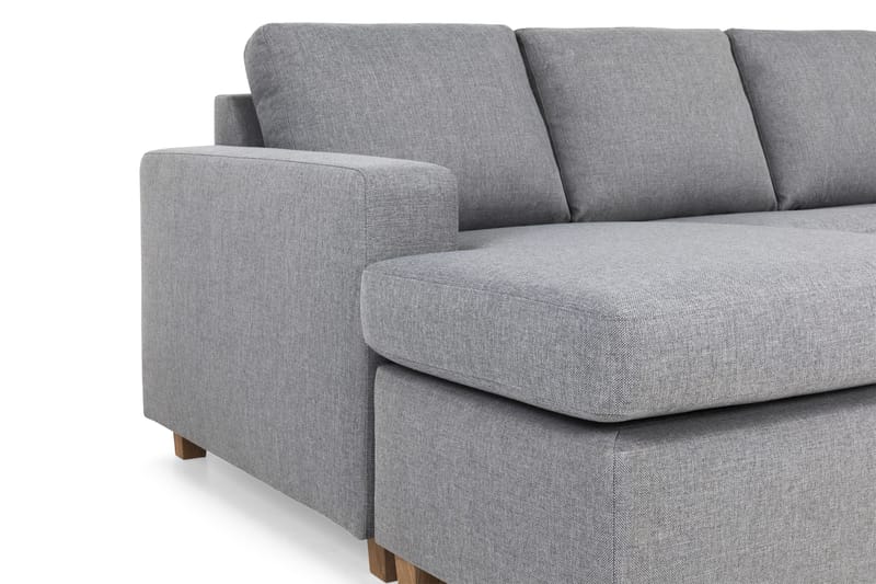 Crazy 6-seters Høyrevendt U-formet XX-Large Sofa med Divan og Sjeselong i Stoff - Grå - Møbler - Sofaer - U-sofa