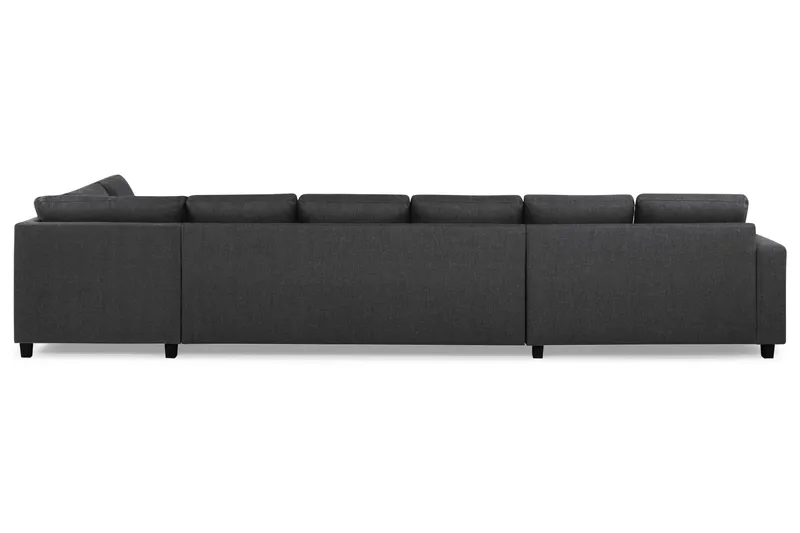 Crazy 6-seters Høyrevendt U-formet XX-Large Sofa med Divan og Sjeselong i Stoff - Mørk grå - Møbler - Sofaer - U-sofa