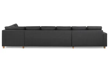 Crazy 6-seters Høyrevendt U-formet XX-Large Sofa med Divan og Sjeselong i Stoff - Mørk grå - Møbler - Sofaer - U-sofa