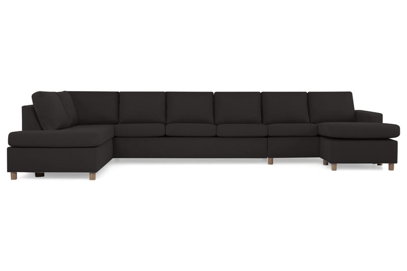 Crazy 6-seters Venstrevendt U-formet XX-Large Sofa med Divan og Sjeselong i Stoff - Antrasitt - Møbler - Sofaer - U-sofa