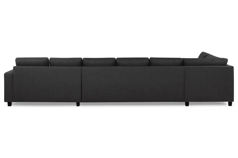 Crazy 6-seters Venstrevendt U-formet XX-Large Sofa med Divan og Sjeselong i Stoff - Antrasitt - Møbler - Sofaer - U-sofa