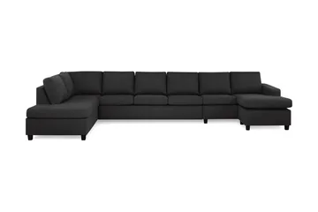 Crazy 6-seters Venstrevendt U-formet XX-Large Sofa med Divan og Sjeselong i Stoff - Antrasitt - Møbler - Sofaer - U-sofa