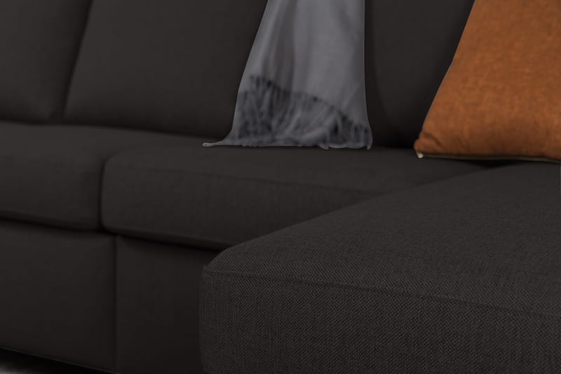 Crazy 6-seters Venstrevendt U-formet XX-Large Sofa med Divan og Sjeselong i Stoff - Antrasitt - Møbler - Sofaer - U-sofa