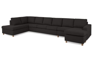 Crazy 6-seters Venstrevendt U-formet XX-Large Sofa med Divan og Sjeselong i Stoff - Antrasitt - Møbler - Sofaer - U-sofa