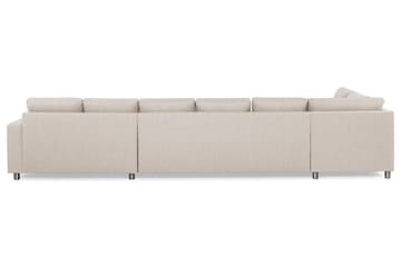 Crazy 6-seters Venstrevendt U-formet XX-Large Sofa med Divan og Sjeselong i Stoff - Beige - Møbler - Sofaer - U-sofa