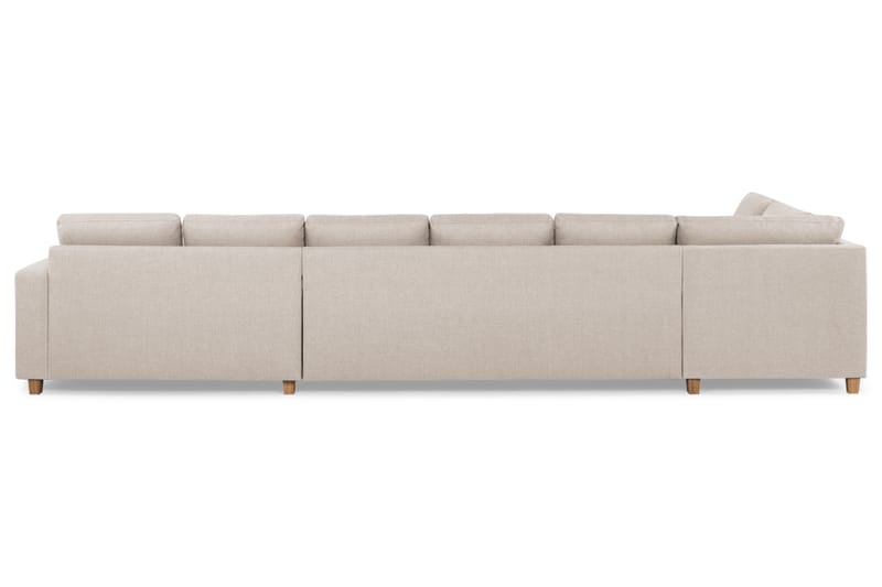 Crazy 6-seters Venstrevendt U-formet XX-Large Sofa med Divan og Sjeselong i Stoff - Beige - Møbler - Sofaer - U-sofa