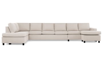 Crazy 6-seters Venstrevendt U-formet XX-Large Sofa med Divan og Sjeselong i Stoff - Beige - Møbler - Sofaer - U-sofa
