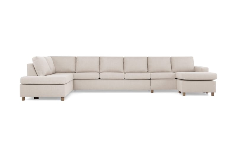 Crazy 6-seters Venstrevendt U-formet XX-Large Sofa med Divan og Sjeselong i Stoff - Beige - Møbler - Sofaer - U-sofa