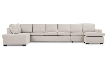 Crazy 6-seters Venstrevendt U-formet XX-Large Sofa med Divan og Sjeselong i Stoff - Beige - Møbler - Sofaer - U-sofa