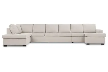 Crazy 6-seters Venstrevendt U-formet XX-Large Sofa med Divan og Sjeselong i Stoff - Beige - Møbler - Sofaer - U-sofa