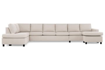 Crazy 6-seters Venstrevendt U-formet XX-Large Sofa med Divan og Sjeselong i Stoff - Beige - Møbler - Sofaer - U-sofa