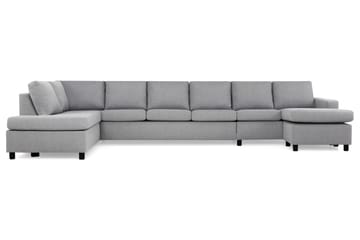 Crazy 6-seters Venstrevendt U-formet XX-Large Sofa med Divan og Sjeselong i Stoff - Grå - Møbler - Sofaer - U-sofa