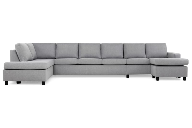 Crazy 6-seters Venstrevendt U-formet XX-Large Sofa med Divan og Sjeselong i Stoff - Grå - Møbler - Sofaer - U-sofa