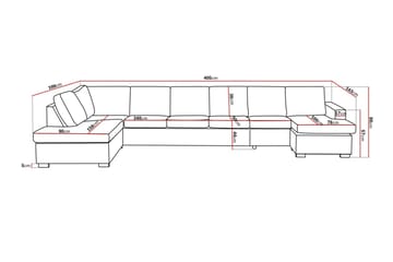 Crazy 6-seters Venstrevendt U-formet XX-Large Sofa med Divan og Sjeselong i Stoff - Grå - Møbler - Sofaer - U-sofa