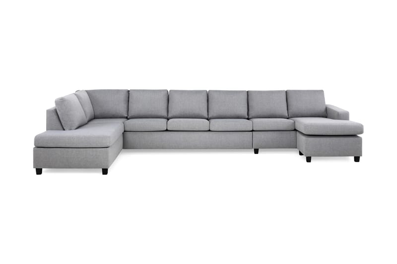 Crazy 6-seters Venstrevendt U-formet XX-Large Sofa med Divan og Sjeselong i Stoff - Grå - Møbler - Sofaer - U-sofa