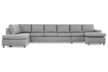 Crazy 6-seters Venstrevendt U-formet XX-Large Sofa med Divan og Sjeselong i Stoff - Grå - Møbler - Sofaer - U-sofa