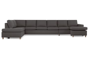 Crazy 6-seters Venstrevendt U-formet XX-Large Sofa med Divan og Sjeselong i Stoff - Mørk grå - Møbler - Sofaer - U-sofa