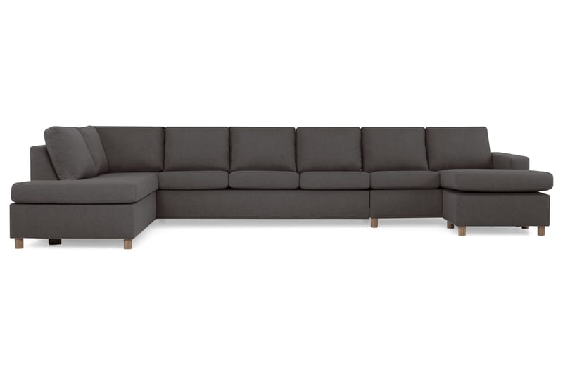 Crazy 6-seters Venstrevendt U-formet XX-Large Sofa med Divan og Sjeselong i Stoff - Mørk grå - Møbler - Sofaer - U-sofa